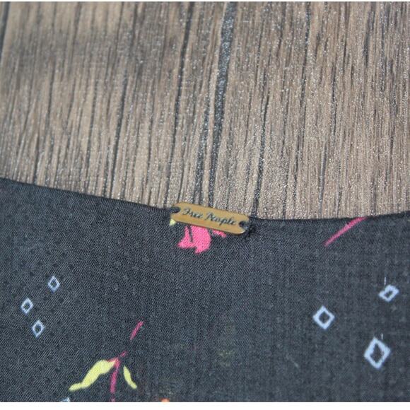 Free People Lady Lou embroidered peasant blouse floral bishop sleeve boho small - Picture 4 of 11